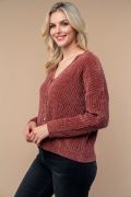 Chenille V-Neck Cardigan-Shirts & Tops-White Birch-Stella Violet Boutique in Arvada, Colorado