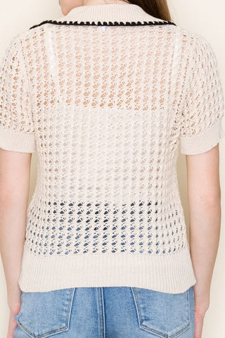 Coastal Breeze Open Knit Top-Shirts & Tops-White Birch-Stella Violet Boutique in Arvada, Colorado