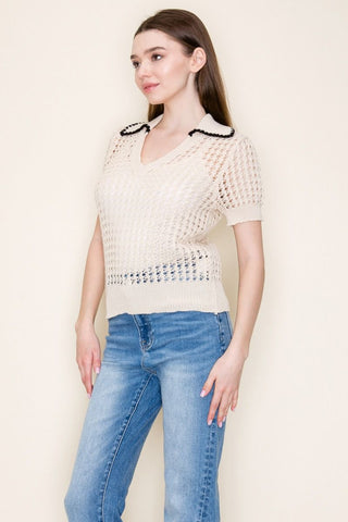 Coastal Breeze Open Knit Top-Shirts & Tops-White Birch-Stella Violet Boutique in Arvada, Colorado