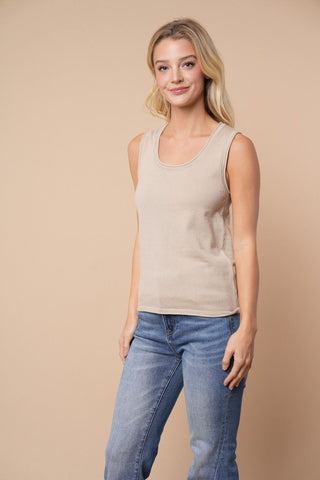 Everyday Scoop Neck Tank-Shirts & Tops-White Birch-Stella Violet Boutique in Arvada, Colorado