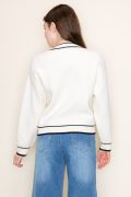 Contrast Trim Button Front Cardigan-Shirts & Tops-White Birch-Stella Violet Boutique in Arvada, Colorado