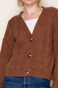 Classic Cable Knit Button Cardigan-Shirts & Tops-White Birch-Stella Violet Boutique in Arvada, Colorado