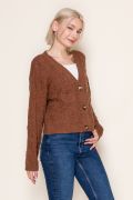 Classic Cable Knit Button Cardigan-Shirts & Tops-White Birch-Stella Violet Boutique in Arvada, Colorado