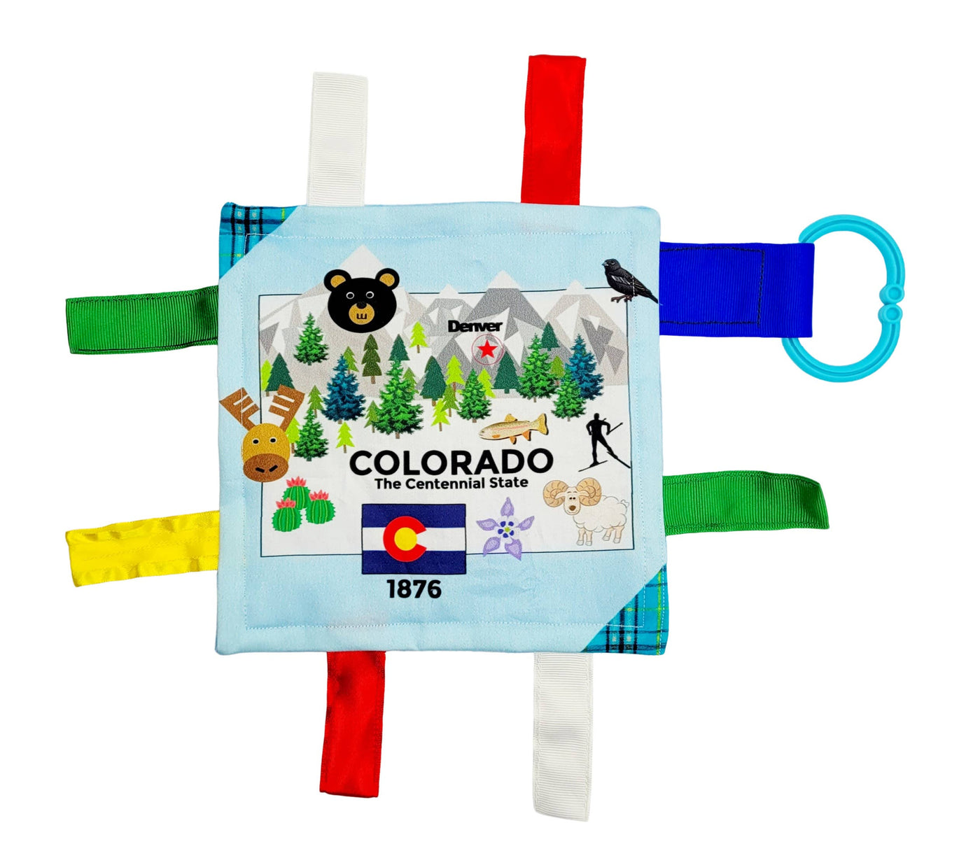 Colorado State Baby Learning Crinkle Tag Square 8"x 8" Toy-Baby Jack and Company-Stella Violet Boutique in Arvada, Colorado