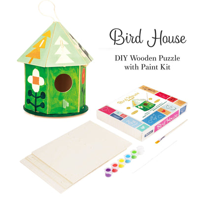 F197, DIY 3D Wooden Birdhouse with Paint Kit-Hands Craft-Stella Violet Boutique in Arvada, Colorado