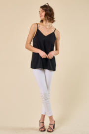 V-Neck Cami with Scalloped Lace Trim-Shirts & Tops-Doe & Rae-Stella Violet Boutique in Arvada, Colorado