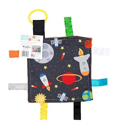 Space Rockets Crinkle Tag Square 8x8 Baby Teach @ Home Toy-Baby Jack and Company-Stella Violet Boutique in Arvada, Colorado