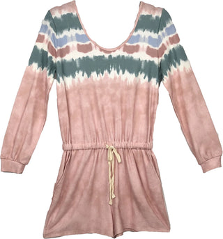 Tie Dye Long Sleeve Romper-Jumpsuits & Rompers-K&C - As U Wish-Stella Violet Boutique in Arvada, Colorado