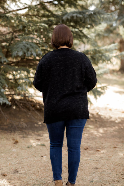 Black Heathered Sweater-Shirts & Tops-Sew In Love-Stella Violet Boutique in Arvada, Colorado