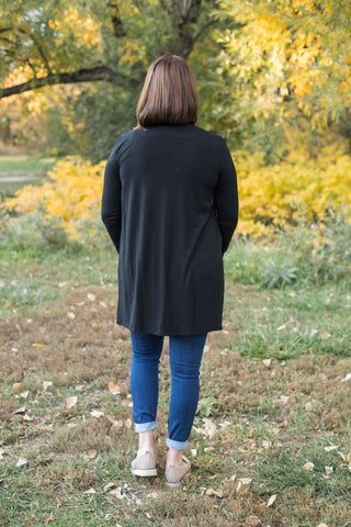 Black Knit Cardigan-Shirts & Tops-Zenana-Stella Violet Boutique in Arvada, Colorado