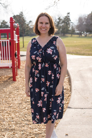 Mommy & Me Blue Floral Dress - Women's-Dresses-Stella Bean-Stella Violet Boutique in Arvada, Colorado