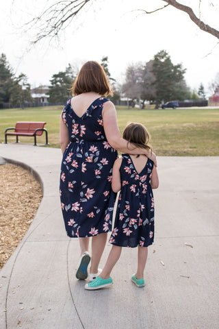 Mommy & Me Blue Floral Dress - Women's-Dresses-Stella Bean-Stella Violet Boutique in Arvada, Colorado