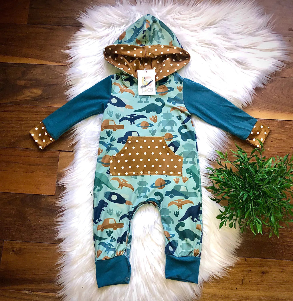 Boys and Their Toys Romper-Baby One-Pieces-Wellington Design Co - TwoCan-Stella Violet Boutique in Arvada, Colorado