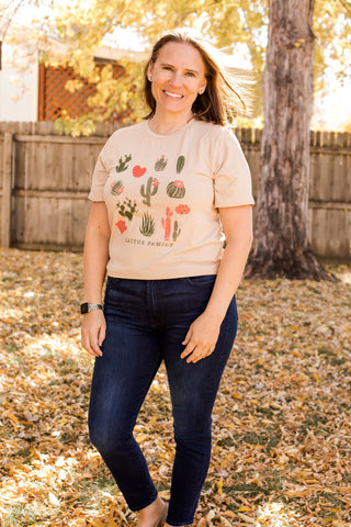 Cactus Print Graphic Tee-Shirts & Tops-Polagram-Stella Violet Boutique in Arvada, Colorado