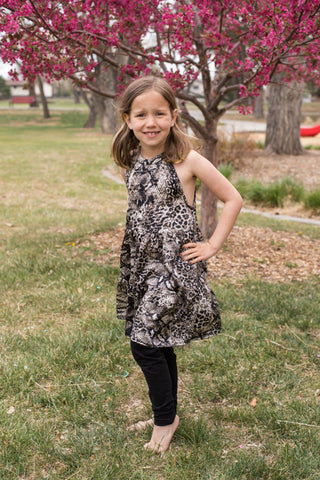 Carlotta High Neck Swing Dress - Girls-Dress-Hayden LA-Stella Violet Boutique in Arvada, Colorado