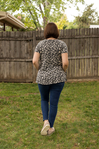 Charcoal Leopard Print Tunic-Shirts & Tops-Sew In Love-Stella Violet Boutique in Arvada, Colorado