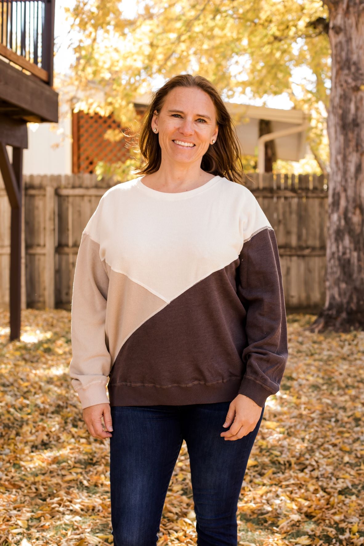 Colorblock Rib Knit Sweater-Shirts & Tops-She + Sky-Stella Violet Boutique in Arvada, Colorado