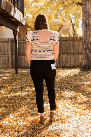 Crocheted Flutter Sleeve Tank-Shirts & Tops-Andree by Unit-Stella Violet Boutique in Arvada, Colorado