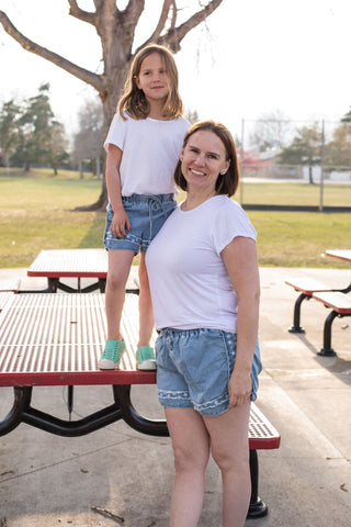 Denim Stars Shorts with Waist Tie-Shorts-Grace & Emma-Stella Violet Boutique in Arvada, Colorado