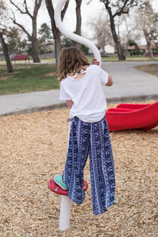 Elephant Print Palazzo Pants - Girls-Pants-Shosho-Stella Violet Boutique in Arvada, Colorado