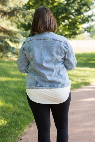 Embroidered Denim Jacket-Coats & Jackets-Polagram-Stella Violet Boutique in Arvada, Colorado