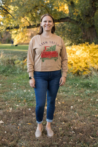 Farm Fresh Cropped Sweatshirt-Shirts & Tops-Daisy Rae - Southern Grace-Stella Violet Boutique in Arvada, Colorado