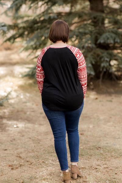 Festive Forest on Christmas Raglan Tee-Clothing-Daisy Rae - Southern Grace-Stella Violet Boutique in Arvada, Colorado