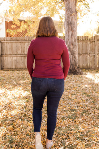 Fitted Basic Long Sleeve Tee-Shirts & Tops-Zenana-Stella Violet Boutique in Arvada, Colorado