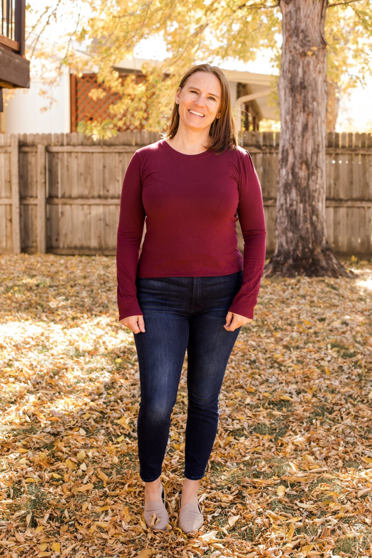 Fitted Basic Long Sleeve Tee-Shirts & Tops-Zenana-Stella Violet Boutique in Arvada, Colorado