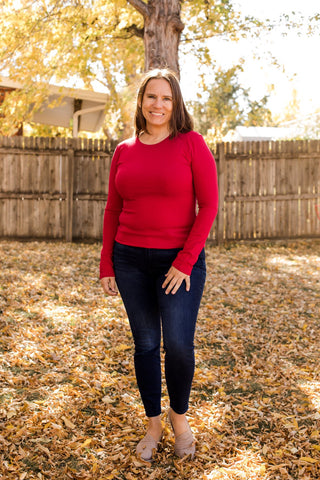 Fitted Basic Long Sleeve Tee-Shirts & Tops-Zenana-Stella Violet Boutique in Arvada, Colorado