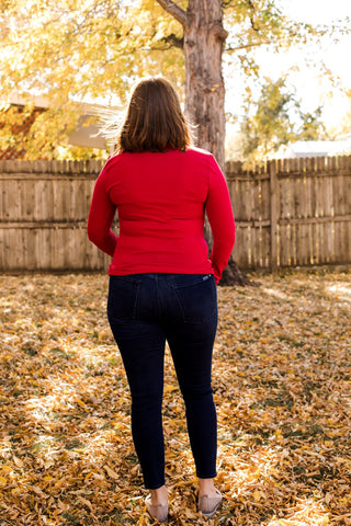 Fitted Basic Long Sleeve Tee-Shirts & Tops-Zenana-Stella Violet Boutique in Arvada, Colorado