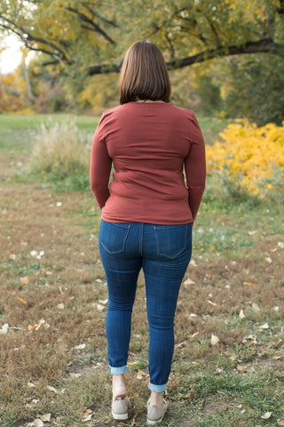 Fitted Basic Long Sleeve Tee-Shirts & Tops-Zenana-Stella Violet Boutique in Arvada, Colorado