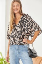 Flowy Half Sleeve Blouse-Shirts & Tops-Andree by Unit-Stella Violet Boutique in Arvada, Colorado