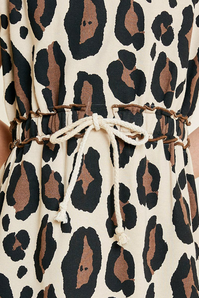 Cecily Leopard French Terry Dress-Dress-Hayden LA-Stella Violet Boutique in Arvada, Colorado