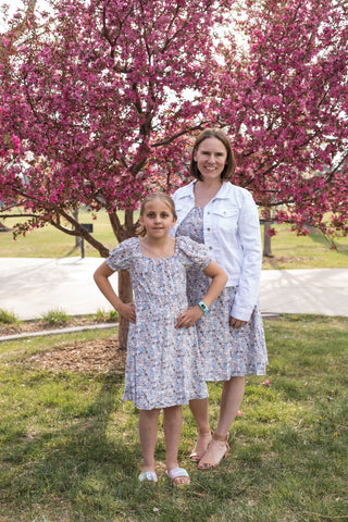 Girls Floral Print Smock Detail Puff Sleeve Dress-Dresses-Hayden LA-Stella Violet Boutique in Arvada, Colorado