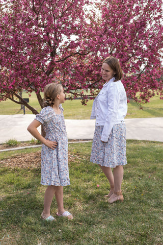 Girls Floral Print Smock Detail Puff Sleeve Dress-Dresses-Hayden LA-Stella Violet Boutique in Arvada, Colorado