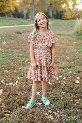 Girls Flutter Sleeve Floral Dress-Dresses-Hayden LA-Stella Violet Boutique in Arvada, Colorado