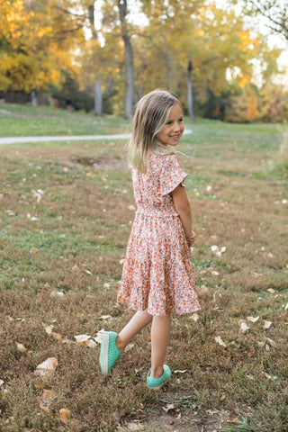 Girls Flutter Sleeve Floral Dress-Dresses-Hayden LA-Stella Violet Boutique in Arvada, Colorado