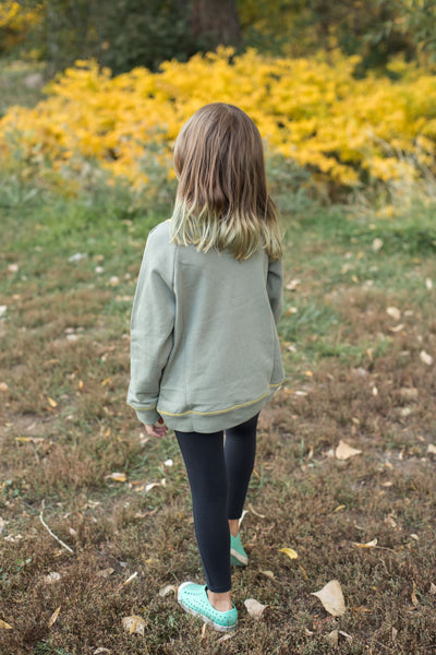 Girls Smiley Patch French Terry Sweatshirt-Shirts & Tops-Hayden LA-Stella Violet Boutique in Arvada, Colorado