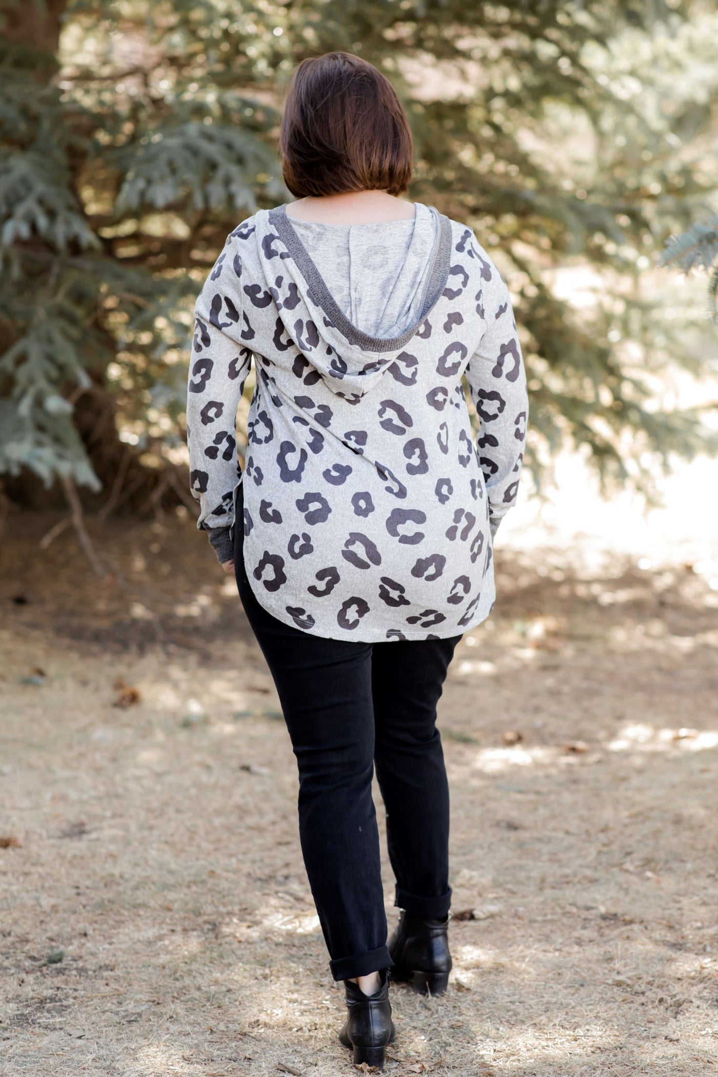 Grey Leopard Hoodie-Shirts & Tops-Doe & Rae-Stella Violet Boutique in Arvada, Colorado