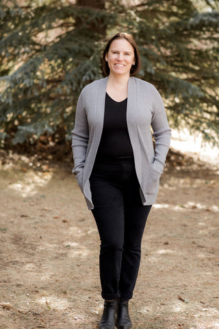 Grey Waffle Cardigan-Shirts & Tops-Staccato-Stella Violet Boutique in Arvada, Colorado