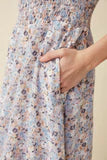 Women's Floral Print Smock Detail Puff Sleeve Dress-Dresses-Hayden LA-Stella Violet Boutique in Arvada, Colorado