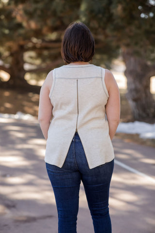 Reverse Stitch Tank with Zipper Back-Shirts & Tops-Doe & Rae-Stella Violet Boutique in Arvada, Colorado