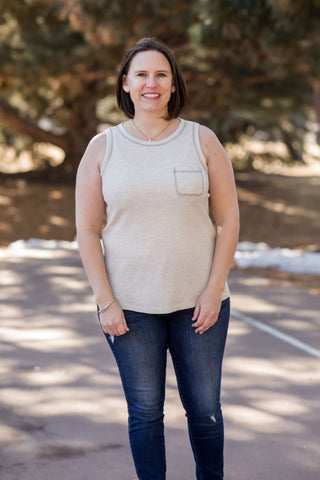 Reverse Stitch Tank with Zipper Back-Shirts & Tops-Doe & Rae-Stella Violet Boutique in Arvada, Colorado