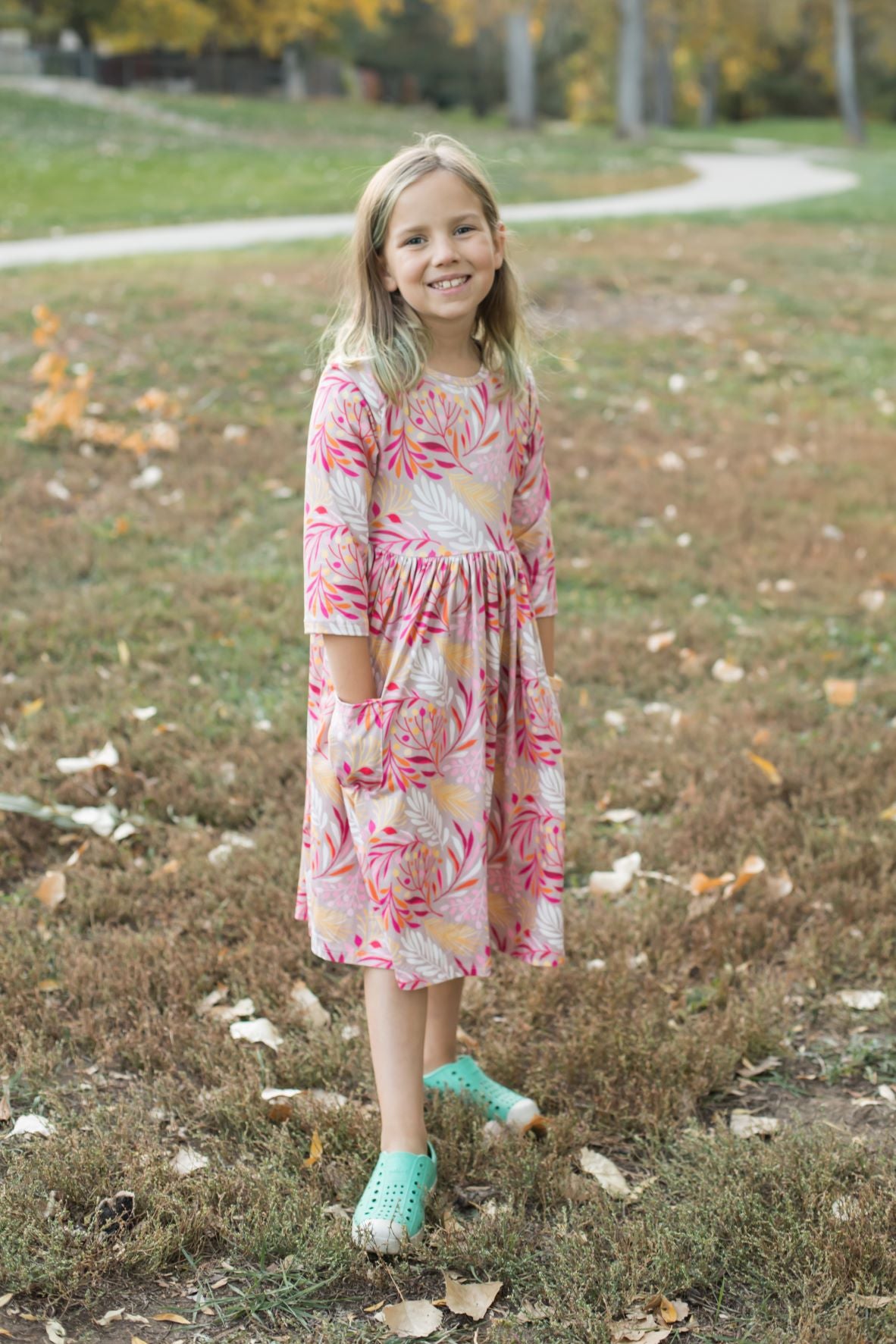 Leaf On Me Twirl Dress-Baby & Toddler Outfits-Wellington Design Co - TwoCan-Stella Violet Boutique in Arvada, Colorado