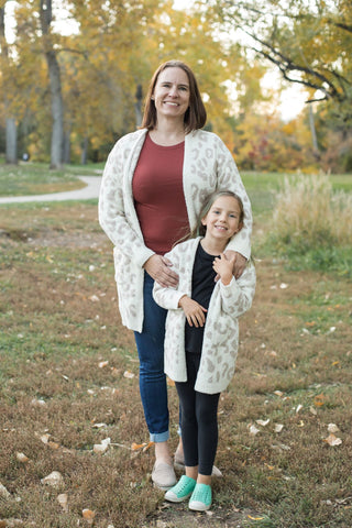 Women's Leopard Chenille Cardigan-Shirts & Tops-Bizzy Izzy's-Stella Violet Boutique in Arvada, Colorado