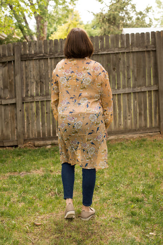 Morning Blooms Kimono w/ Cuff Sleeve-Shirts & Tops-Grace & Emma-Stella Violet Boutique in Arvada, Colorado