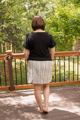 Multi-Stripe Cargo Skort-Knee-Length Skirts-K&C - Royalty-Stella Violet Boutique in Arvada, Colorado