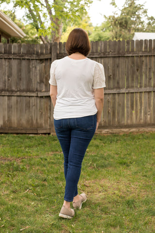 Nothin' But Chic Eyelet Puff Sleeve Blouse-Shirts & Tops-Grace & Emma-Stella Violet Boutique in Arvada, Colorado