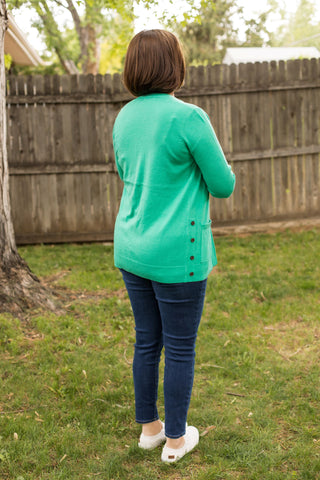 Open Front Side Button Detail Cardigan-Shirts & Tops-Staccato-Stella Violet Boutique in Arvada, Colorado